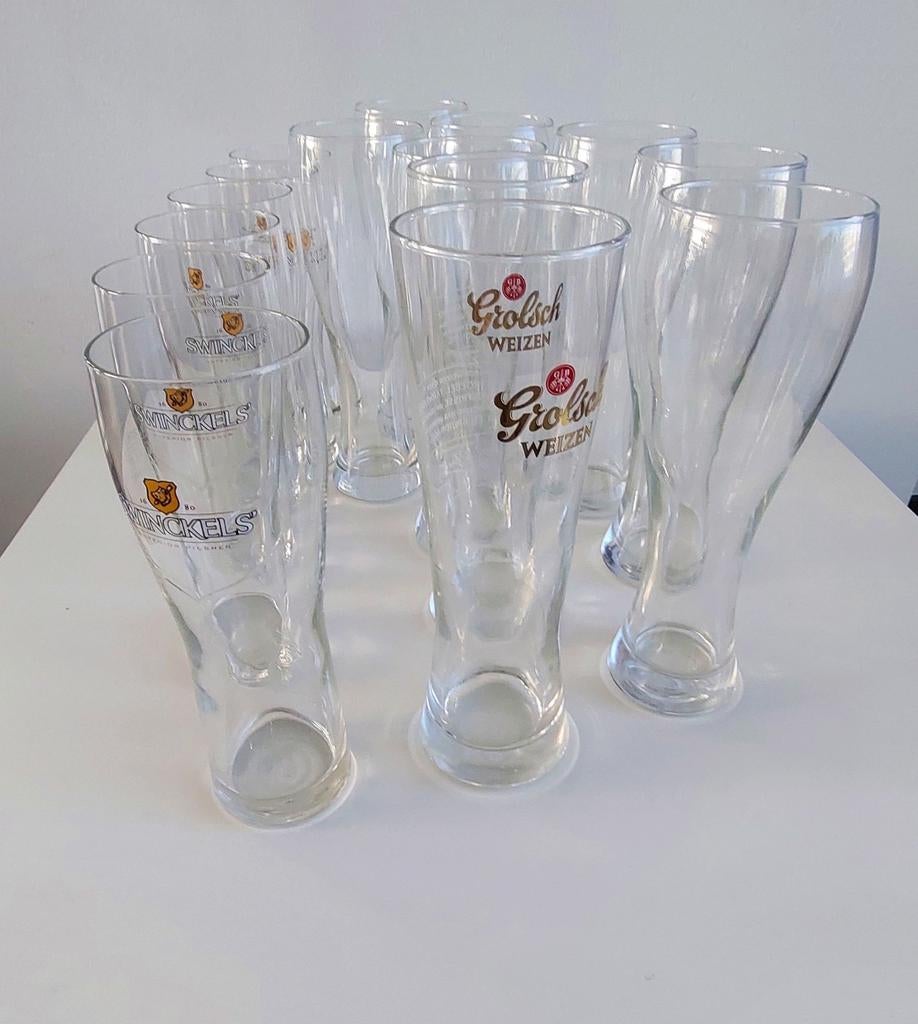 Grote set bierglazen – 3 verschillende maten, Ophalen, Nieuw, Bierglas