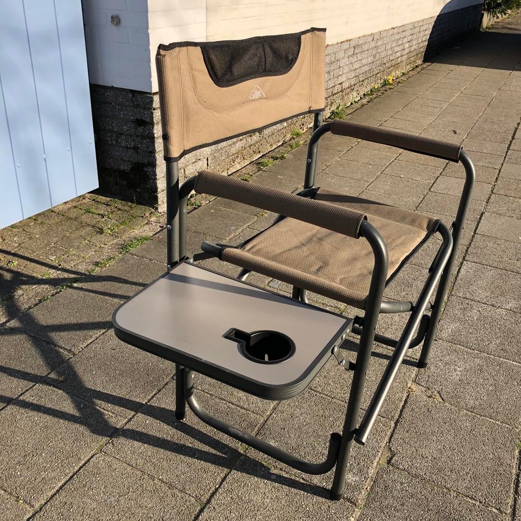 Twee directors camping stoelen (zgan), Caravans en Kamperen, Ophalen, Zo goed als nieuw, Campingstoel