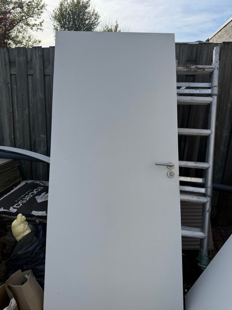 Witte opdek wc deur, Ophalen, Binnendeur, 200 tot 215 cm