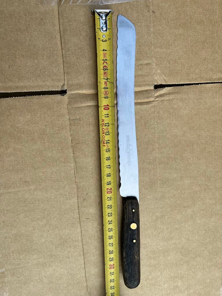 Vintage Becker Solingen Rostfrei Broodmes - Gekarteld, Ophalen of Verzenden