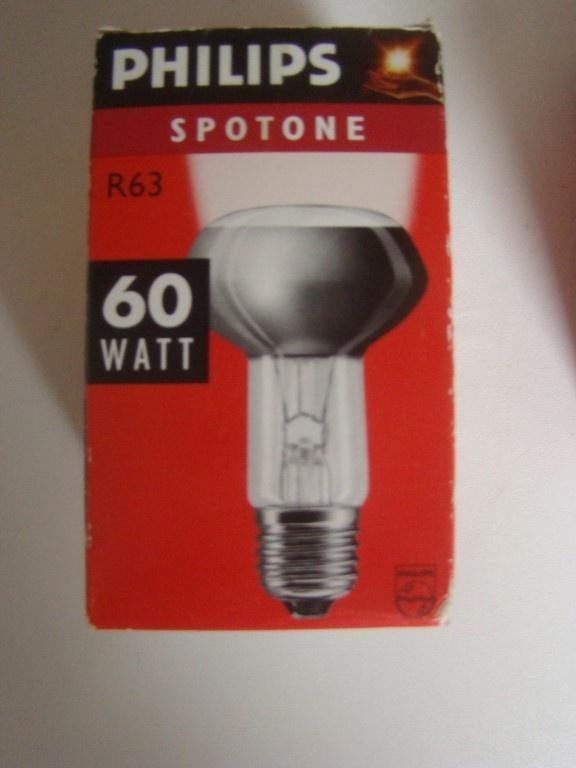 gloeilamp   ~  reflectorlamp  ~  spotlamp  Philips, Gloeilamp, 60 watt of meer, Nieuw, E27 (groot)