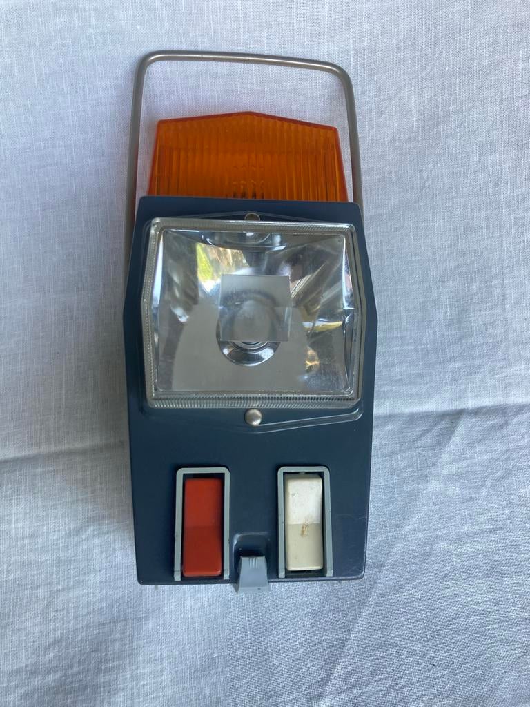 Retro pechlamp met oranje zwaailicht, Ophalen of Verzenden, Batterij