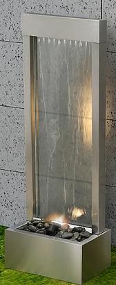 Waterval fontein voor binnen, Ophalen, Metaal, Zilver, Zo goed als nieuw