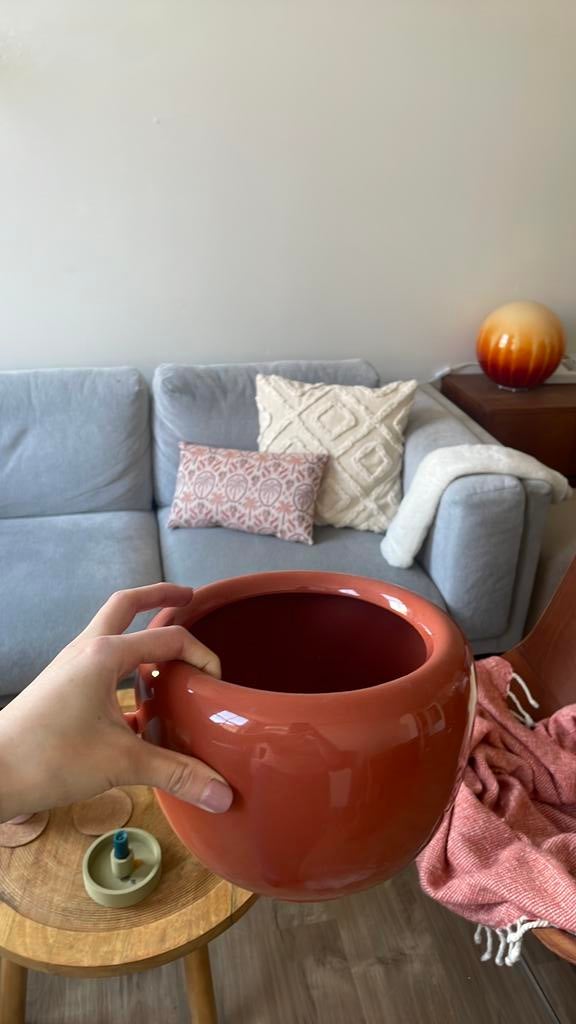 Bloempot, Ophalen, Rond, Zo goed als nieuw, Aardewerk