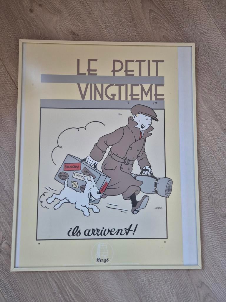 Kuifje Tintin litho 50x35, Ophalen of Verzenden, Kuifje, Zo goed als nieuw, Plaatje, Poster of Sticker