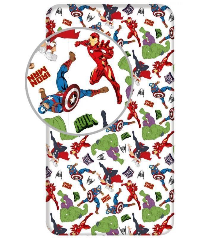 The Avengers Hoeslaken 90x200 cm - Marvel - Katoen, Nieuw, Ophalen of Verzenden, Jongetje, Wit