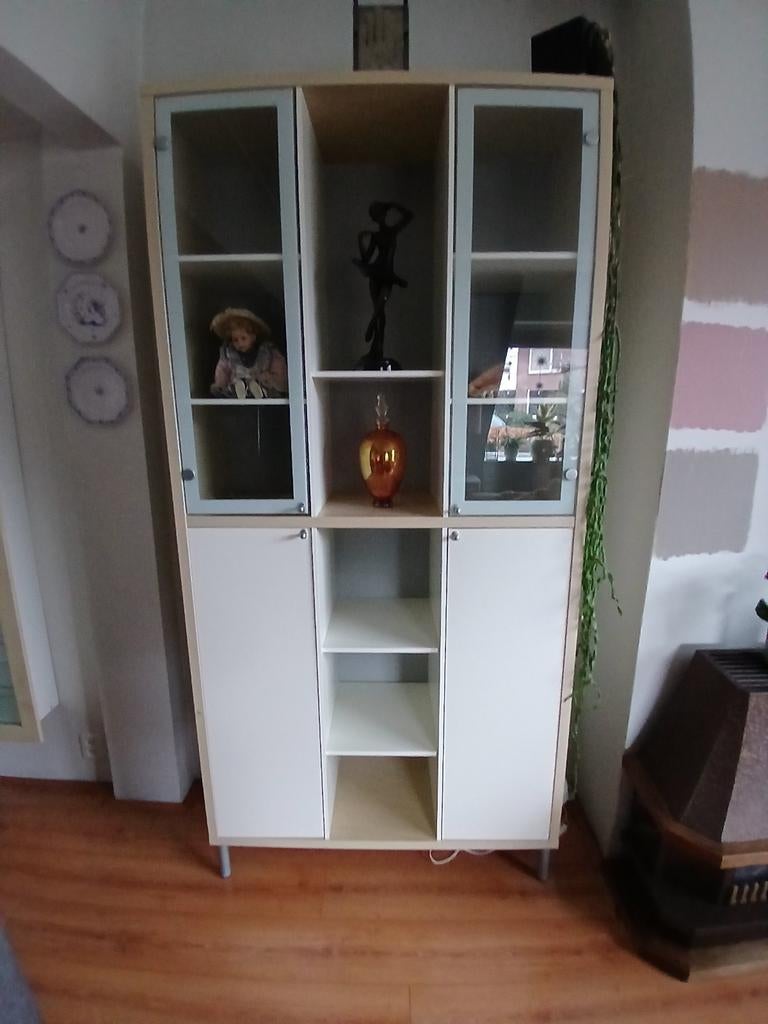 Mooie Ikea Vitrine kast  21010440, Ophalen, 100 tot 150 cm, 200 cm of meer, Zo goed als nieuw