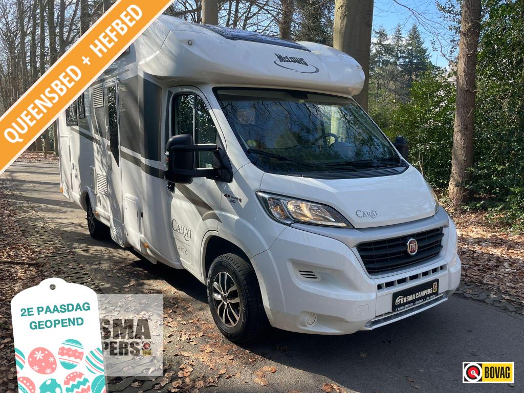 McLouis Carat 479 G Queensbed 57000 km Airco Hefbed Euro 6, Ringverwarming, Fiat, Airbags, Bedrijf