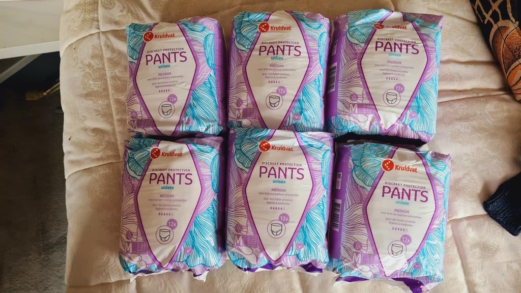 6 nieuwe pakken pants, luiers voor volwassenen maat M, Ophalen, Nieuw