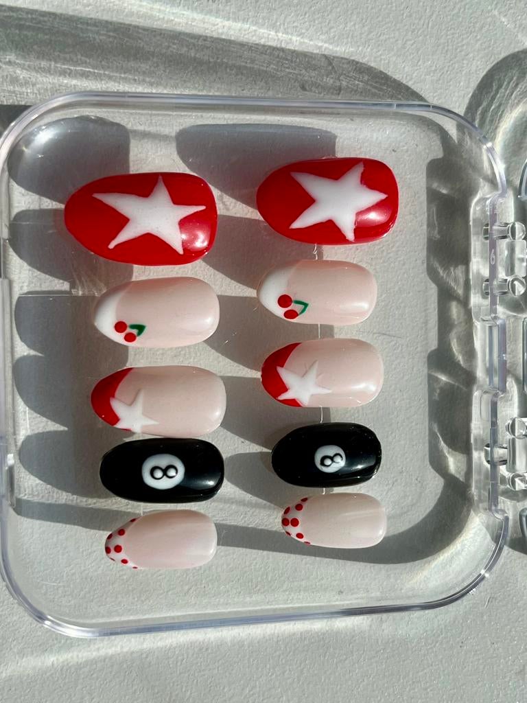 Press on nagels rood, Nieuw, Ophalen of Verzenden, Handen en Nagels, Toebehoren