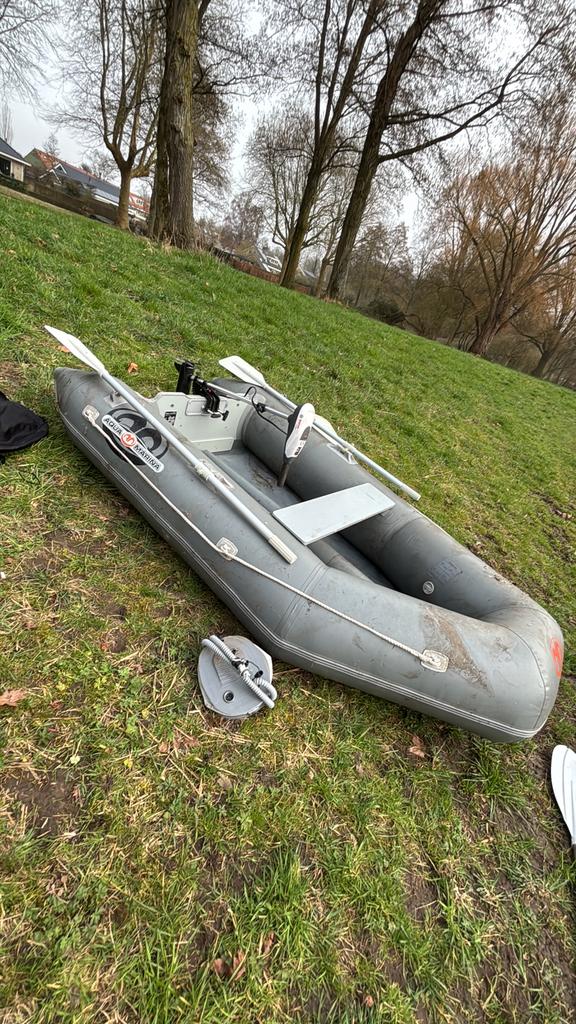 Aqua marina rubberboot + rhino r vx 34 elektromotor, Ophalen, Zo goed als nieuw