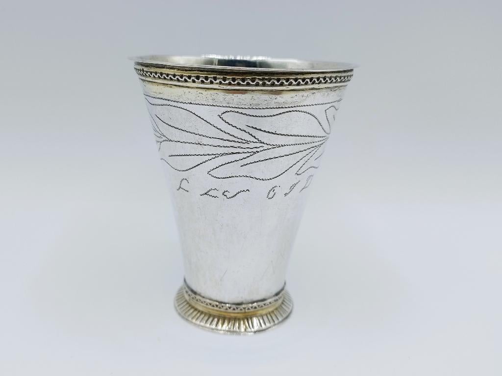 Zilveren huwelijksbeker, G. Henning, Stockholm, Zweden, 1756, Antiek en Kunst, Verzenden, Zilver