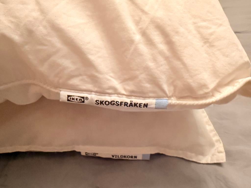 IKEA Slogsfräken en Vildkorn Hoofdkussens, Huis en Inrichting, Woonaccessoires | Kussens, Ophalen, Gebruikt, Wit, Rechthoekig