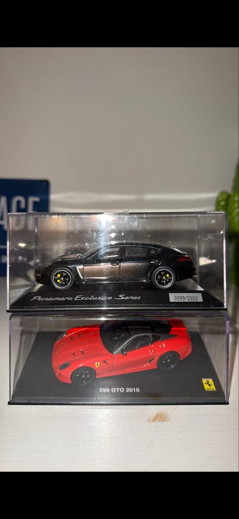 Porsche Panamera & Ferrari 599 GTO modelauto's (exclusief), Ophalen of Verzenden, Zo goed als nieuw, Auto, Overige merken