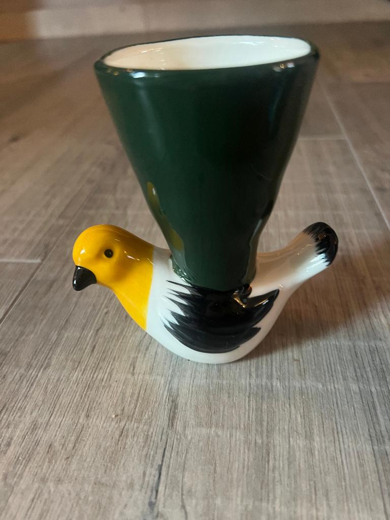 Vintage brocante vogelvaasje vaasje keramiek potje boho, Ophalen of Verzenden