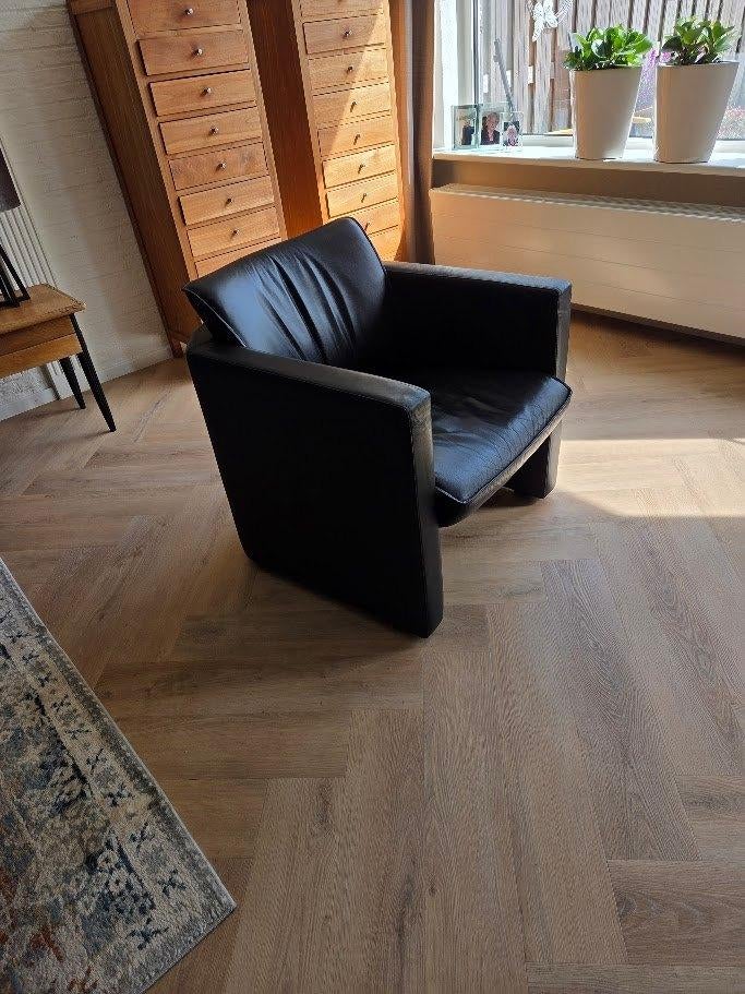 Leolux Fabio zwart 2x, Ophalen, Gebruikt, Design, 50 tot 75 cm