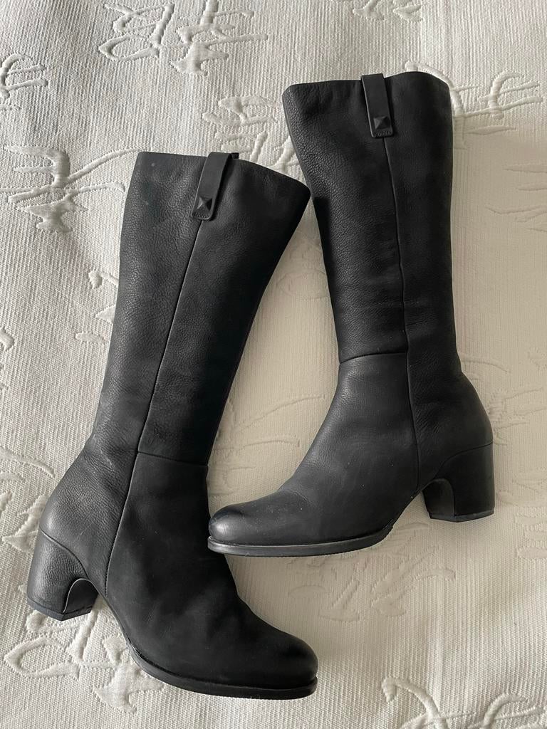 ECCO: Leren zwarte hoge laarzen 38 Als Nieuw !!, Hoge laarzen, Zwart, Ophalen of Verzenden, Zo goed als nieuw