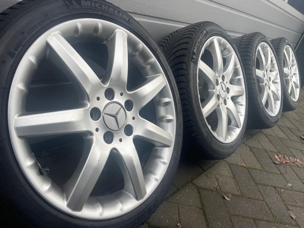 Origi. 17” Mercedes SLK CLK C klasse W203 W211 velgen banden, Gebruikt, -, -, Banden en Velgen