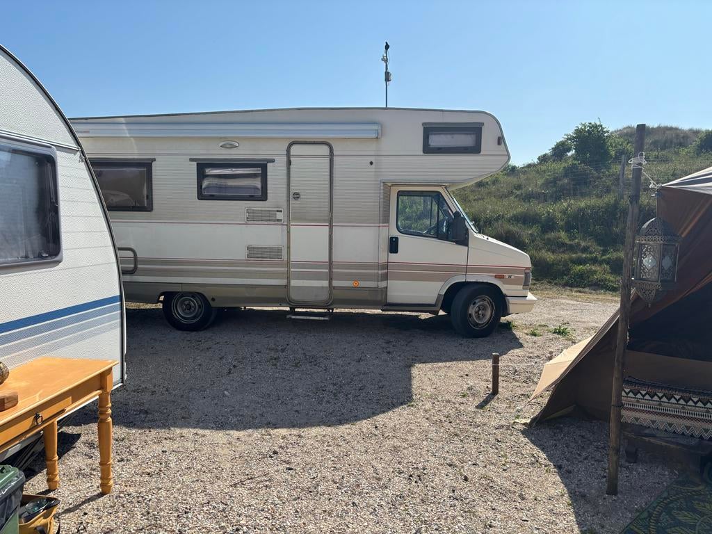 Dethleffs Camper Fiat Ducato Turbo 1992 - 6 persoons, Caravans en Kamperen, Campers, Ringverwarming, Fiat, Diesel, Particulier