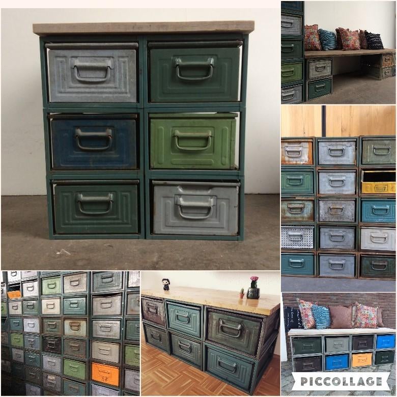 Modulaire KASTEN KAST Ladekast Dressoir TV-Kast op maat SALE, Gebruikt, Ophalen of Verzenden, Minder dan 100 cm, Metaal