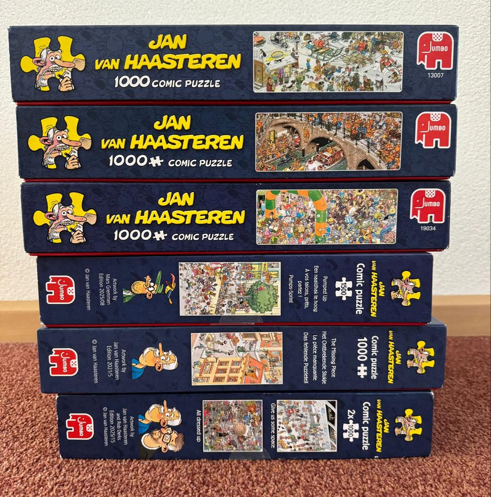 Jan van Haasteren Puzzels - Diverse 1000 en 1500 stukjes, Ophalen of Verzenden, 500 t/m 1500 stukjes, Zo goed als nieuw, Legpuzzel