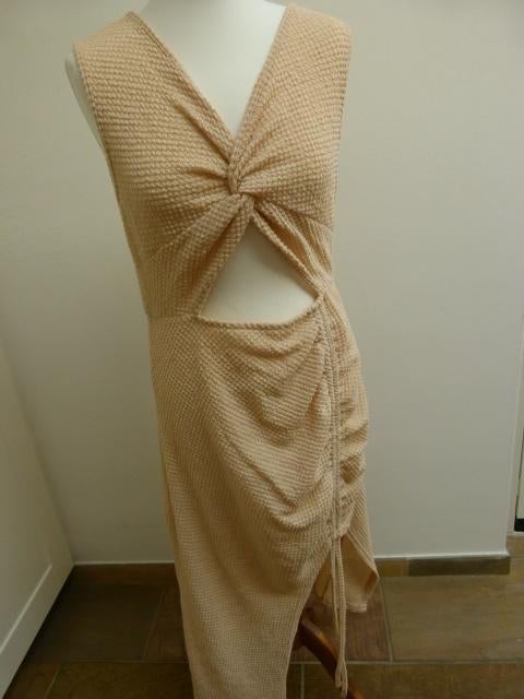 Beige jurk SHEIN curve  XL 44 46 met veel stretch, Ophalen of Verzenden, Zo goed als nieuw, Shein, Jurk