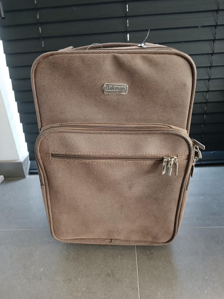 Nieuwe Oakman reiskoffer / trolley met sleutels, Wieltjes, 20 tot 30 cm, Bruin, Minder dan 40 cm