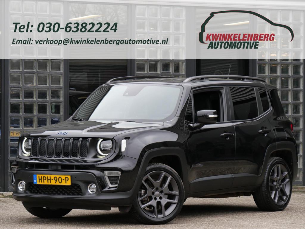 Jeep Renegade 4xe 240 PLUG-IN/ 19INCH/ LEER/ KENWOOD PREMIUM, Automaat, Gebruikt, 4 cilinders, Zwart