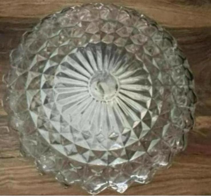 Retro vintage plafondlamp van glas, Ophalen of Verzenden, Zo goed als nieuw, Glas