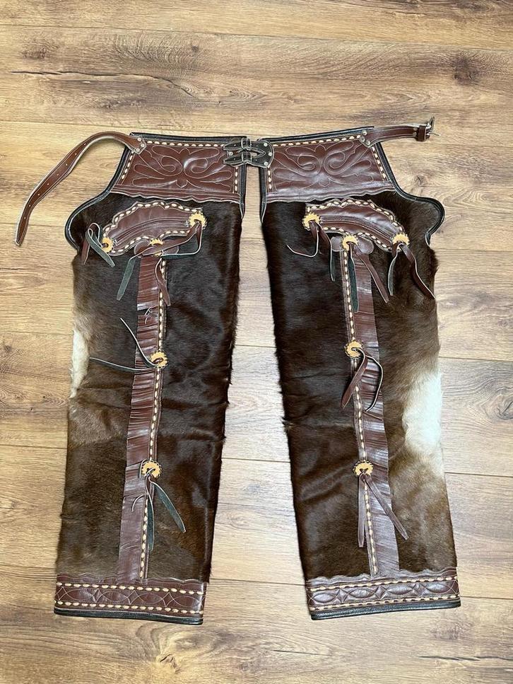 Originele Gaucho Broek van Echt Leer uit Zuid-Amerika, Kleding | Heren, Broeken en Pantalons, Gedragen, Bruin, Ophalen