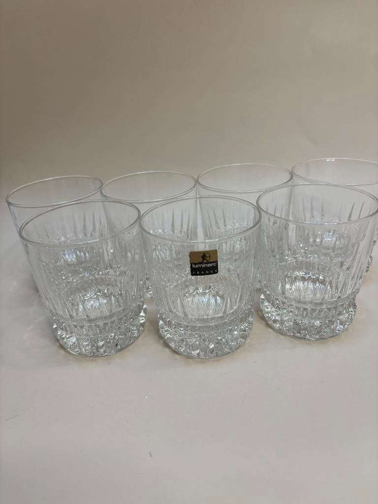 Set van 7 Luminarc kristalglazen vintage, Ophalen of Verzenden