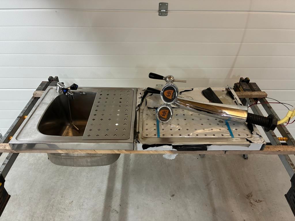 Thuistap biertap lekblad barblad lekbak mancave rvs spoelbak, Ophalen, Zo goed als nieuw