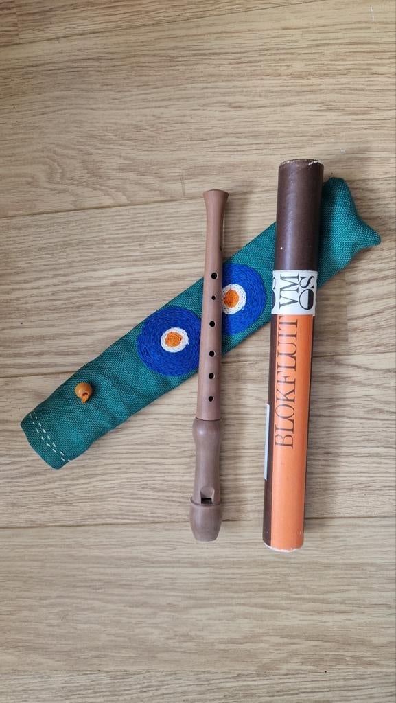 Blokfluit (VMOS) met hoes, Ophalen of Verzenden, Gebruikt, Met koffer, hoes of etui