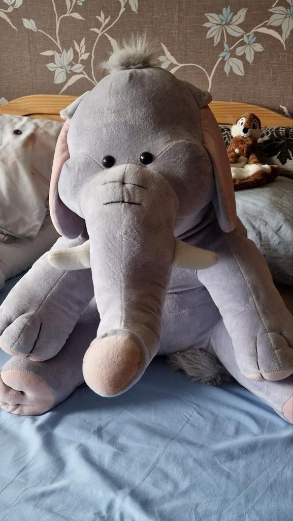 Grote grijze olifant knuffel, Ophalen of Verzenden