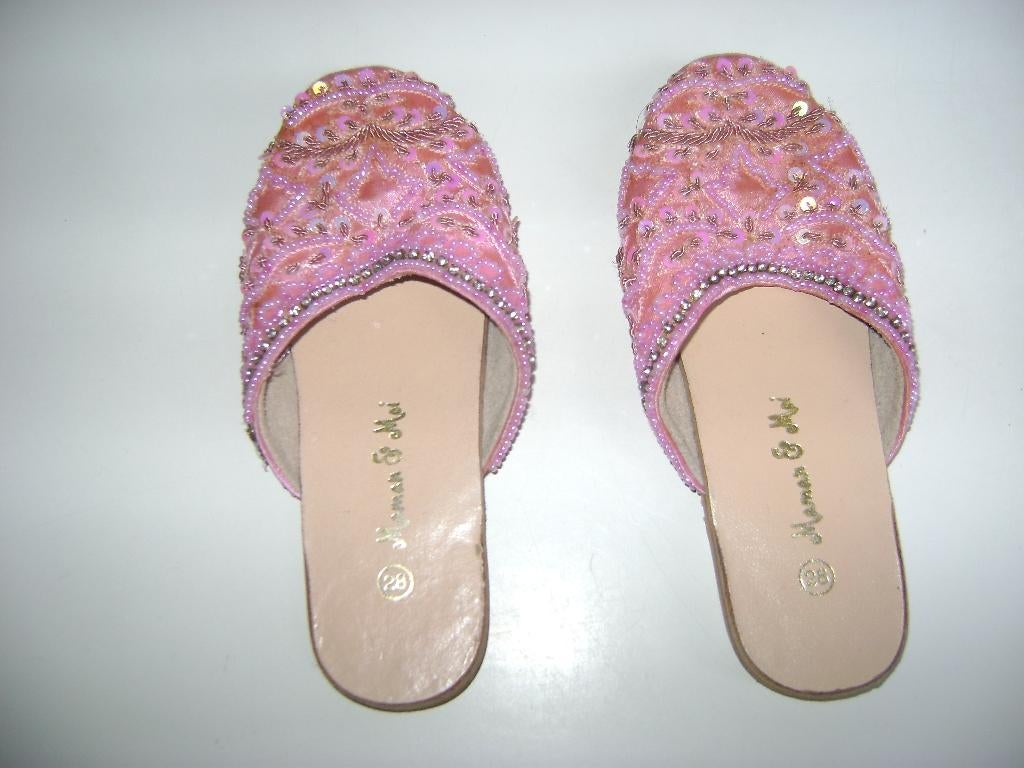 roze oosters muiltjes met steentjes maat 28 ca 4/5 jaar, Ophalen of Verzenden, Zo goed als nieuw, 122 t/m 128, Meisje