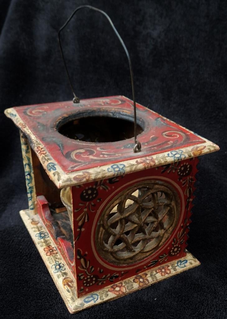 Antiek houten Volkskunst comfoortje Hindeloopen Friesland, Antiek en Kunst, Ophalen of Verzenden