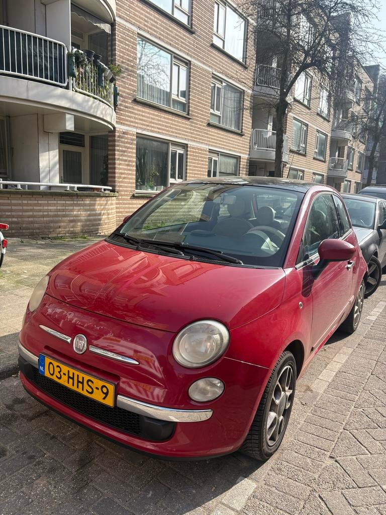 Fiat 500 1.2 C 2008 Rood Panorama dak, Auto's, Fiat, Voorwielaandrijving, 1242 cc, 4 cilinders, 840 kg