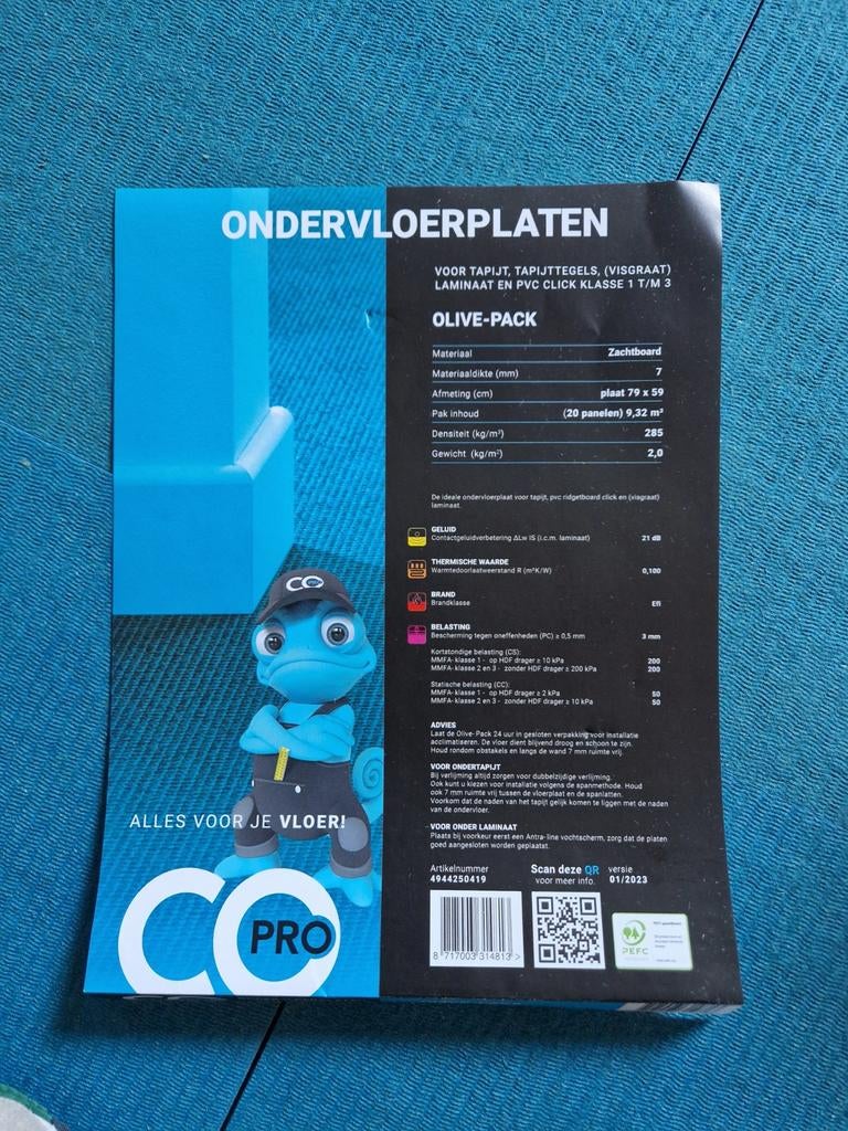 10 ondervloerplaten 0,79x0,59 cm - 4,6m2 totaal, Ophalen, Nieuw, 50 tot 100 cm, 50 tot 100 cm