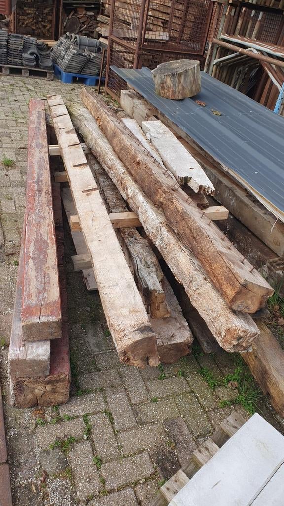 Eiken balken oude binten, Ophalen of Verzenden, Gebruikt, 250 cm of meer, Balken