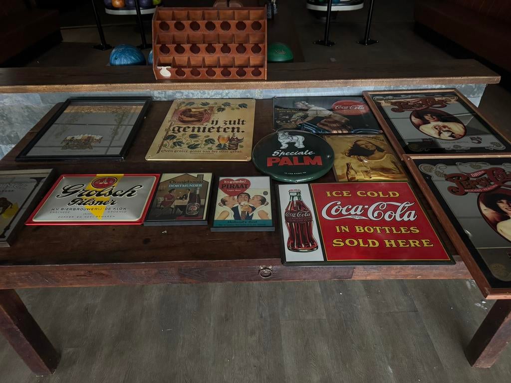 Diverse verzameling metalen bier / cola platen, Ophalen, Zo goed als nieuw, 1970 tot heden, Overige merken