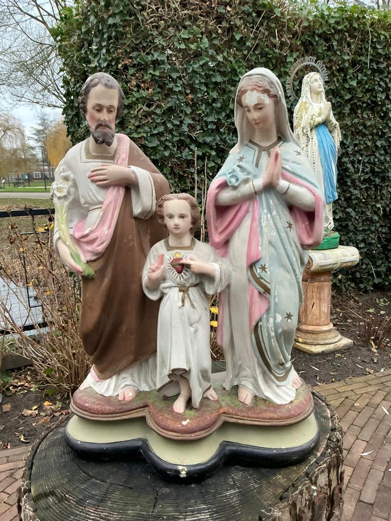 Antiek Heiligenbeeld ❤️ heilige Familie, Ophalen of Verzenden