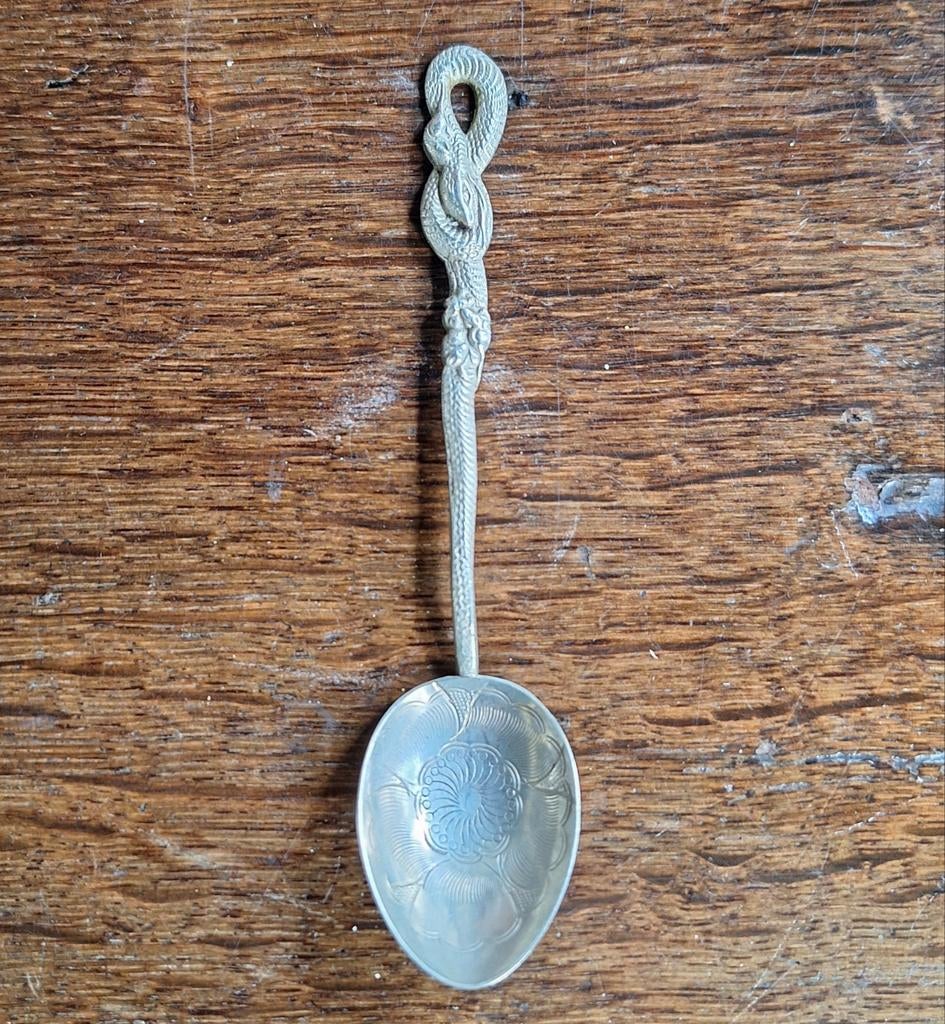 Zilveren lepeltje Nagasaki ca. 1900, 12 cm, Ophalen of Verzenden