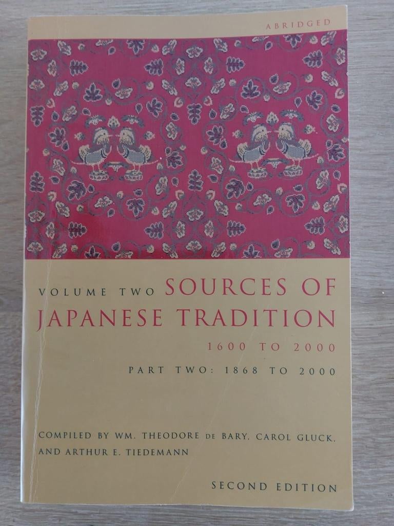Japanese Studies - Sources of Japanese Tradition, Gelezen, Ophalen of Verzenden, WO, WM. Theodore de Bary
