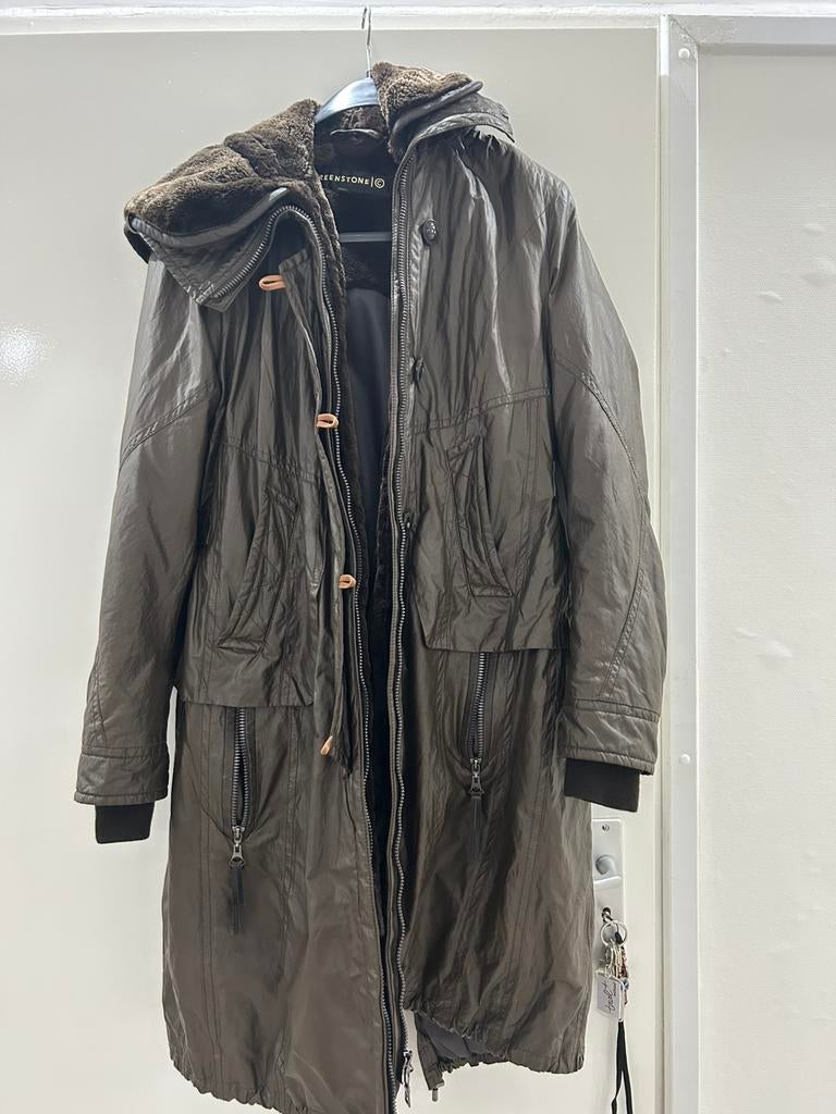 Mooi dames winterjas creenstone, Ophalen of Verzenden, Gedragen, Maat 38/40 (M), Bruin