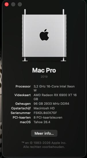 Mac pro 2019, Computers en Software, Apple Desktops, Ophalen, 64 GB of meer, Gebruikt, SSD