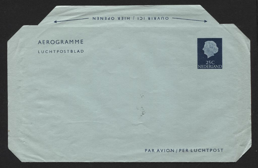 Luchtpostblad Juliana, Verzenden, Envelop