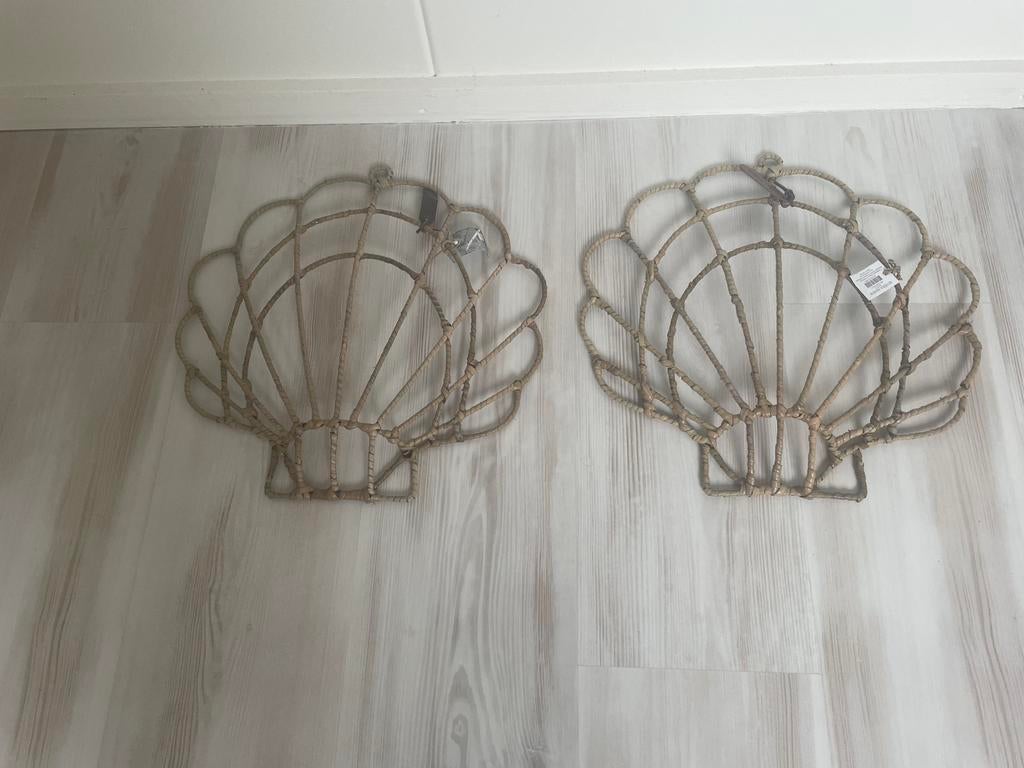 Riviera Maison rattan Shell/ wanddecoratie/ per stuk €15,00, Huis en Inrichting, Woonaccessoires | Overige, Ophalen of Verzenden