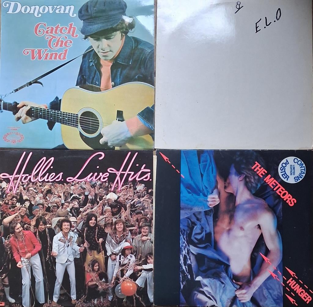 DONOVAN, ELO, HOLLIES, THE METEORS.  4 Vinyl Lp's., Ophalen, 1960 tot 1980, Zo goed als nieuw, 12 inch