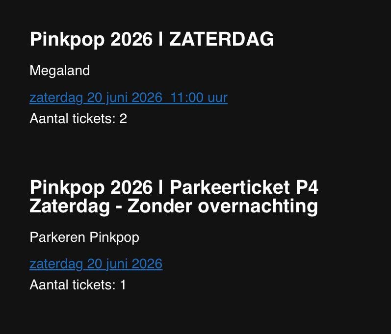 Pinkpop 2026, Tickets en Kaartjes, Evenementen en Festivals, Twee personen