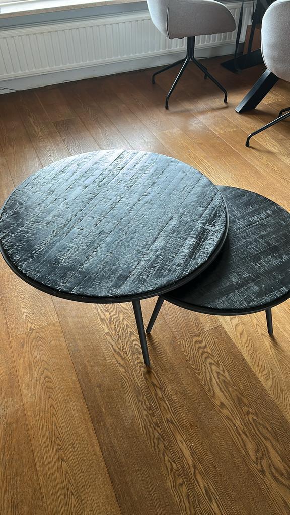 Salontafel set, Huis en Inrichting, Tafels | Salontafels, Ophalen, 50 tot 100 cm, Rond, Zo goed als nieuw